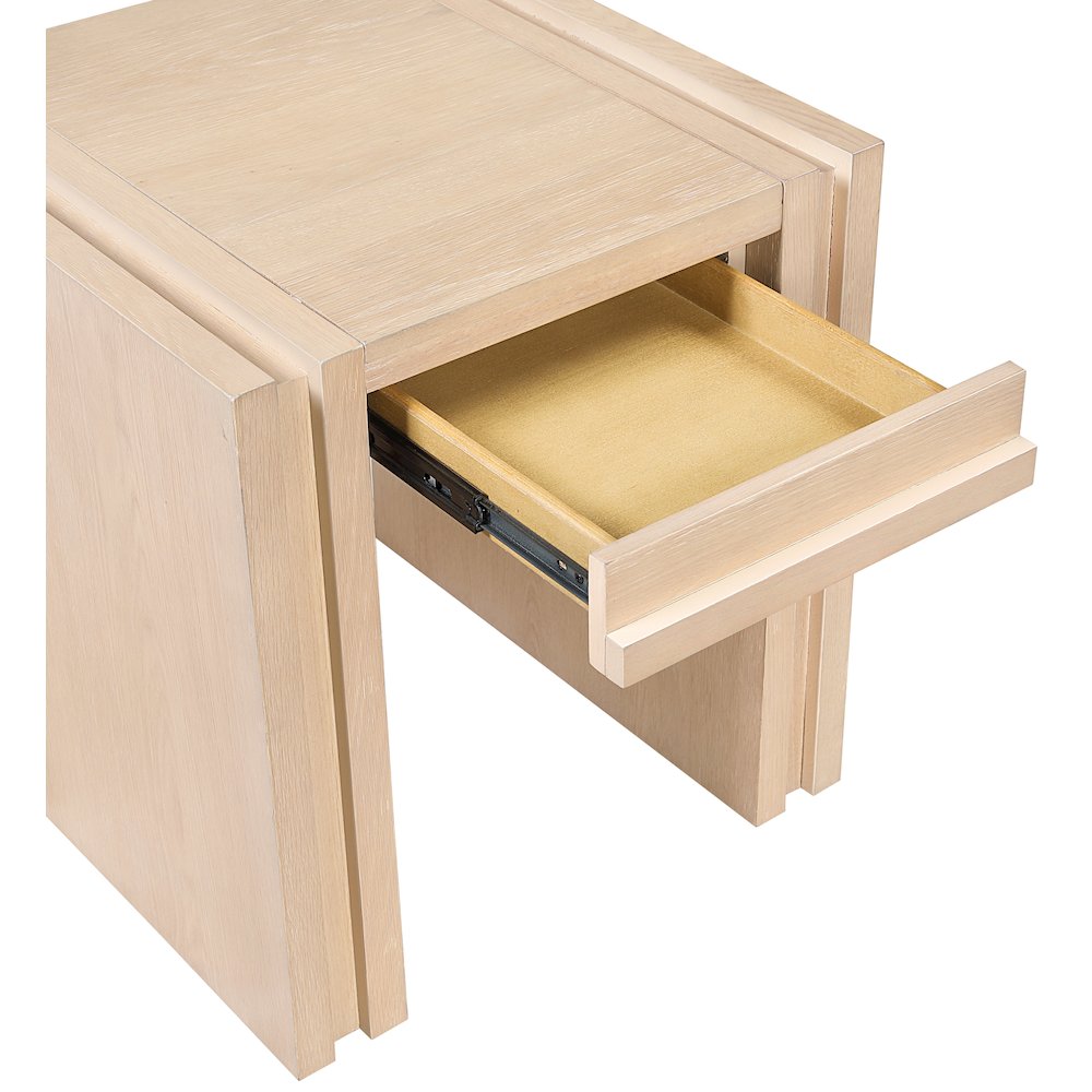 Stanton Natural Oak Veneer And Solid Wood End Table. Picture 11
