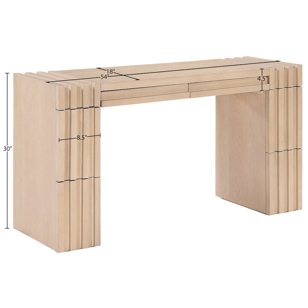 Stanton Natural Oak Veneer And Solid Wood Console Table. Picture 13