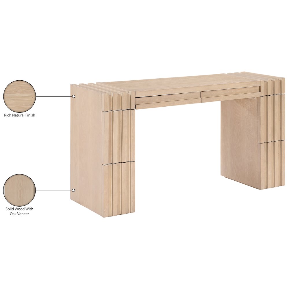 Stanton Natural Oak Veneer And Solid Wood Console Table. Picture 14