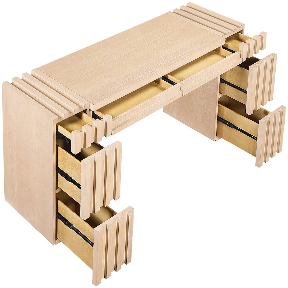 Stanton Natural Oak Veneer And Solid Wood Console Table. Picture 10