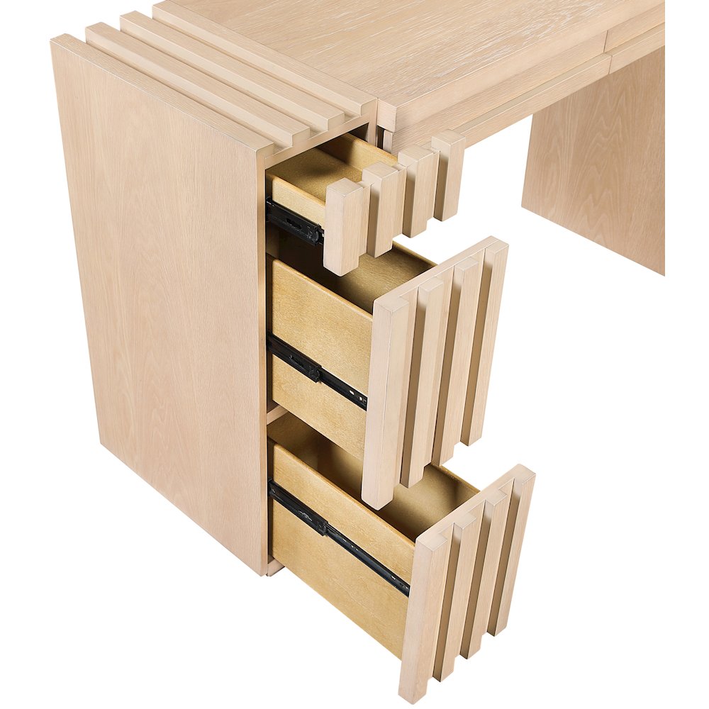 Stanton Natural Oak Veneer And Solid Wood Console Table. Picture 11
