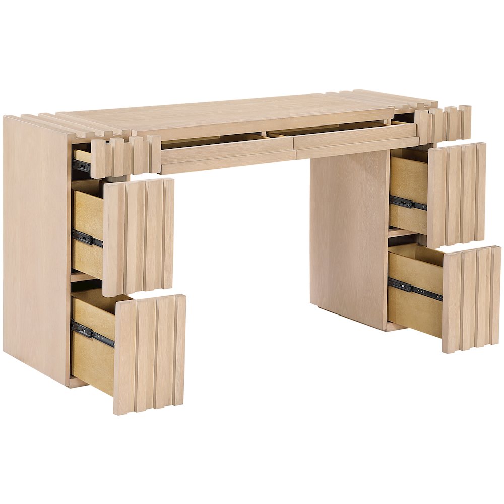 Stanton Natural Oak Veneer And Solid Wood Console Table. Picture 4