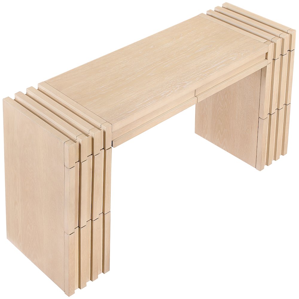 Stanton Natural Oak Veneer And Solid Wood Console Table. Picture 6