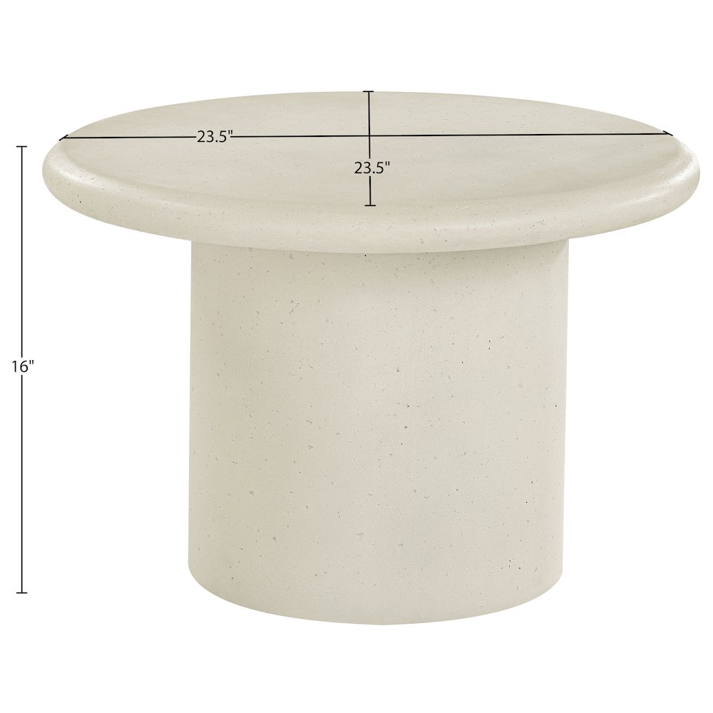 Emara Cream Concrete And Fiberglass Indoor / Outdoor Coffee Table. Picture 5