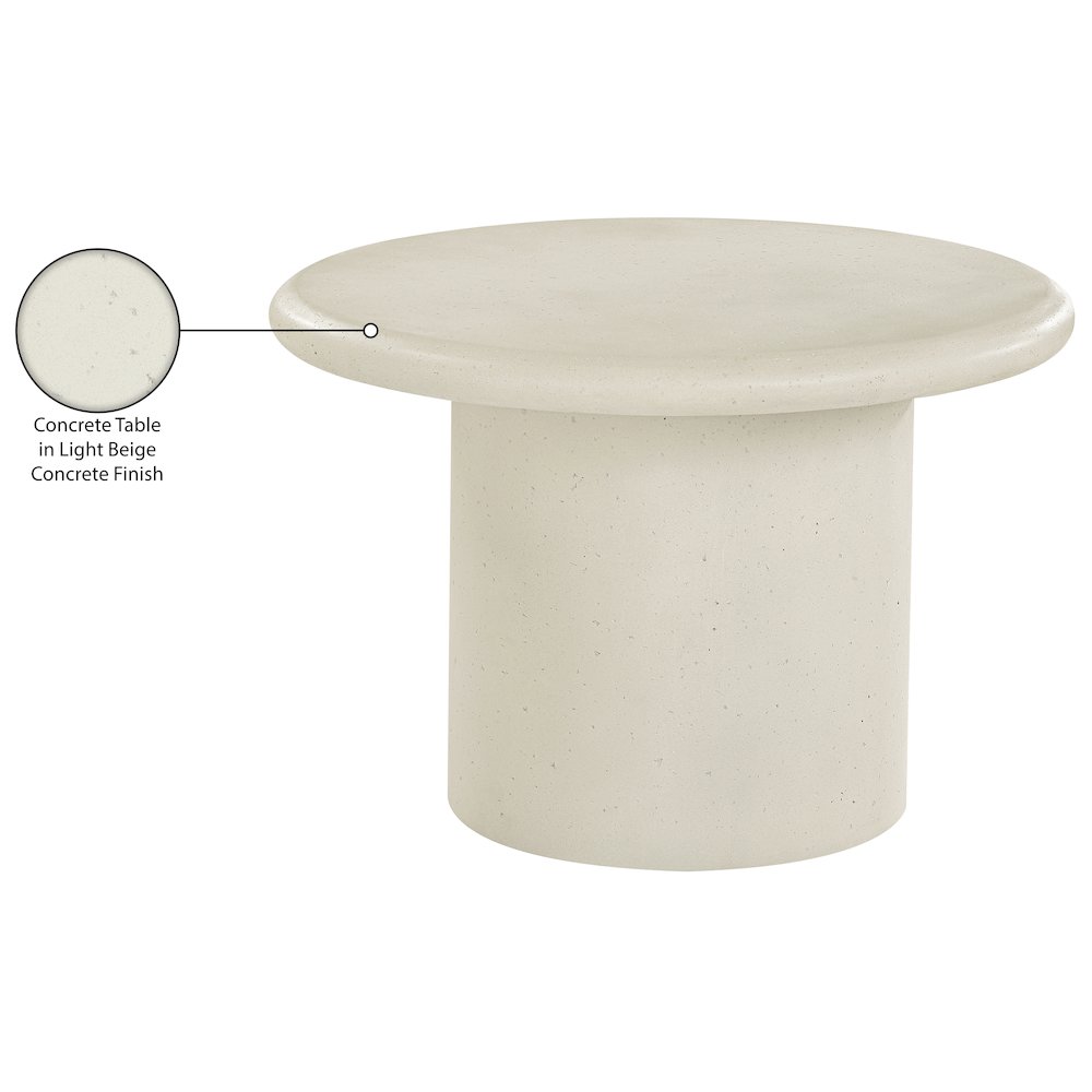 Emara Cream Concrete And Fiberglass Indoor / Outdoor Coffee Table. Picture 6