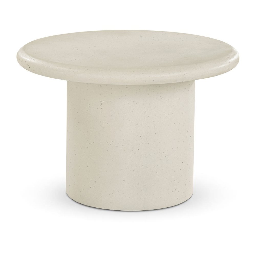 Emara Cream Concrete And Fiberglass Indoor / Outdoor Coffee Table. Picture 1