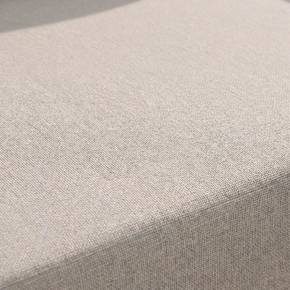 Gray Fabric Outdoor Loveseat With Cushioned Seating And Teak Finish. Picture 5