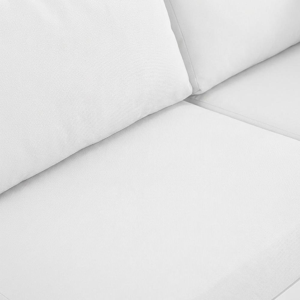 White Fabric Outdoor Modular Sectional For Patio Lounge With Contemporary Style. Picture 5