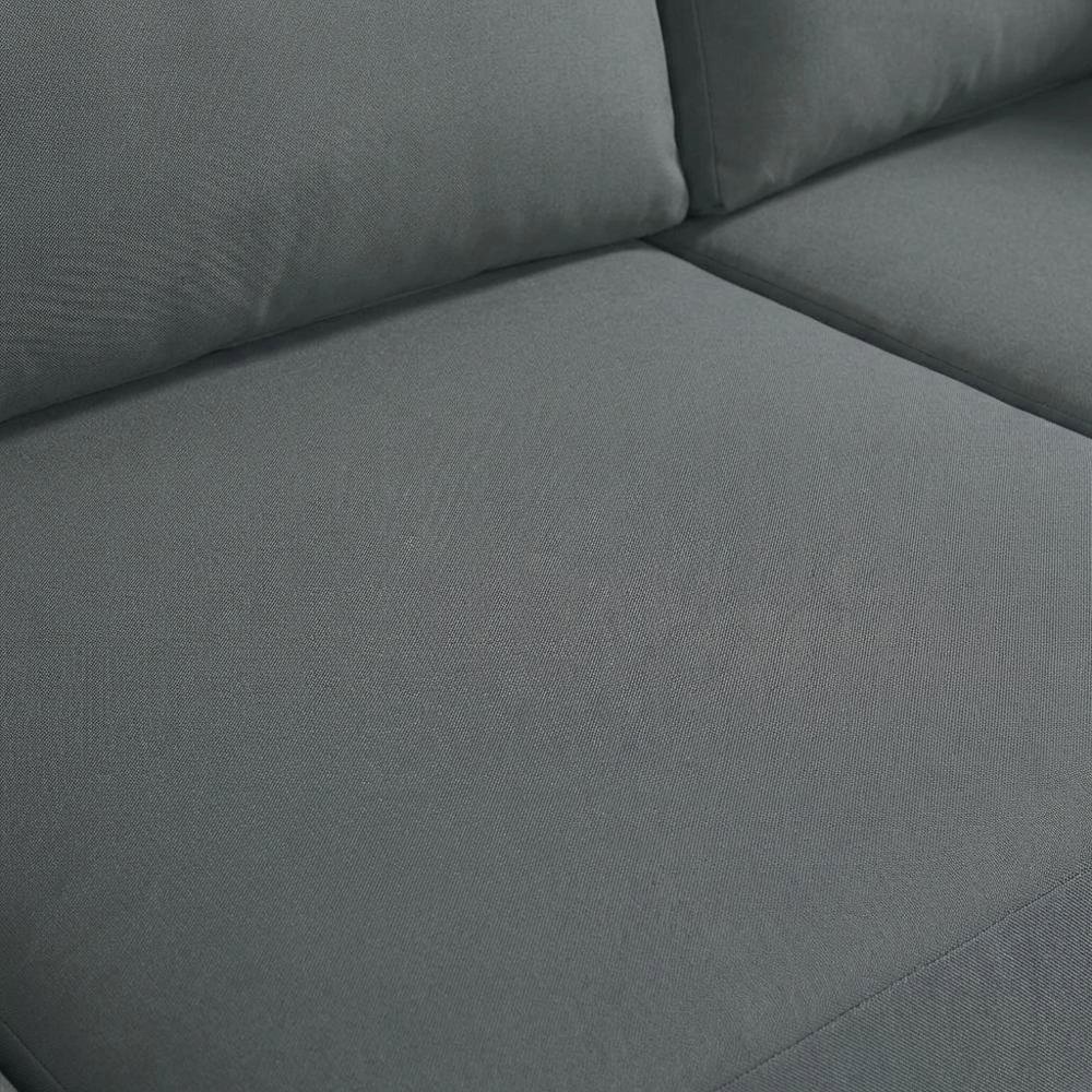 Gray Fabric Outdoor Patio Modular Sofa, Contemporary Style, Cushioned Seat. Picture 5