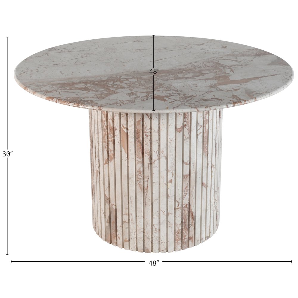 Genoa 48" Cream Marble Dining Table. Picture 6