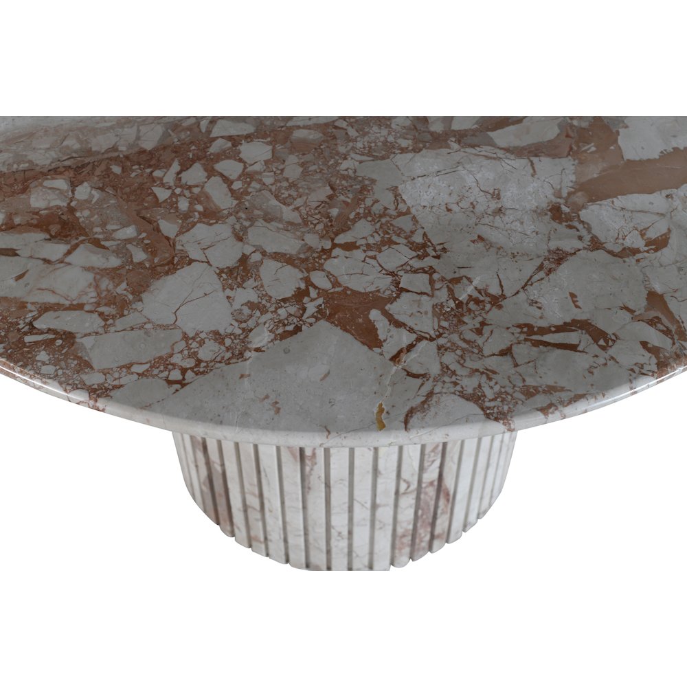 Genoa 48" Cream Marble Dining Table. Picture 5