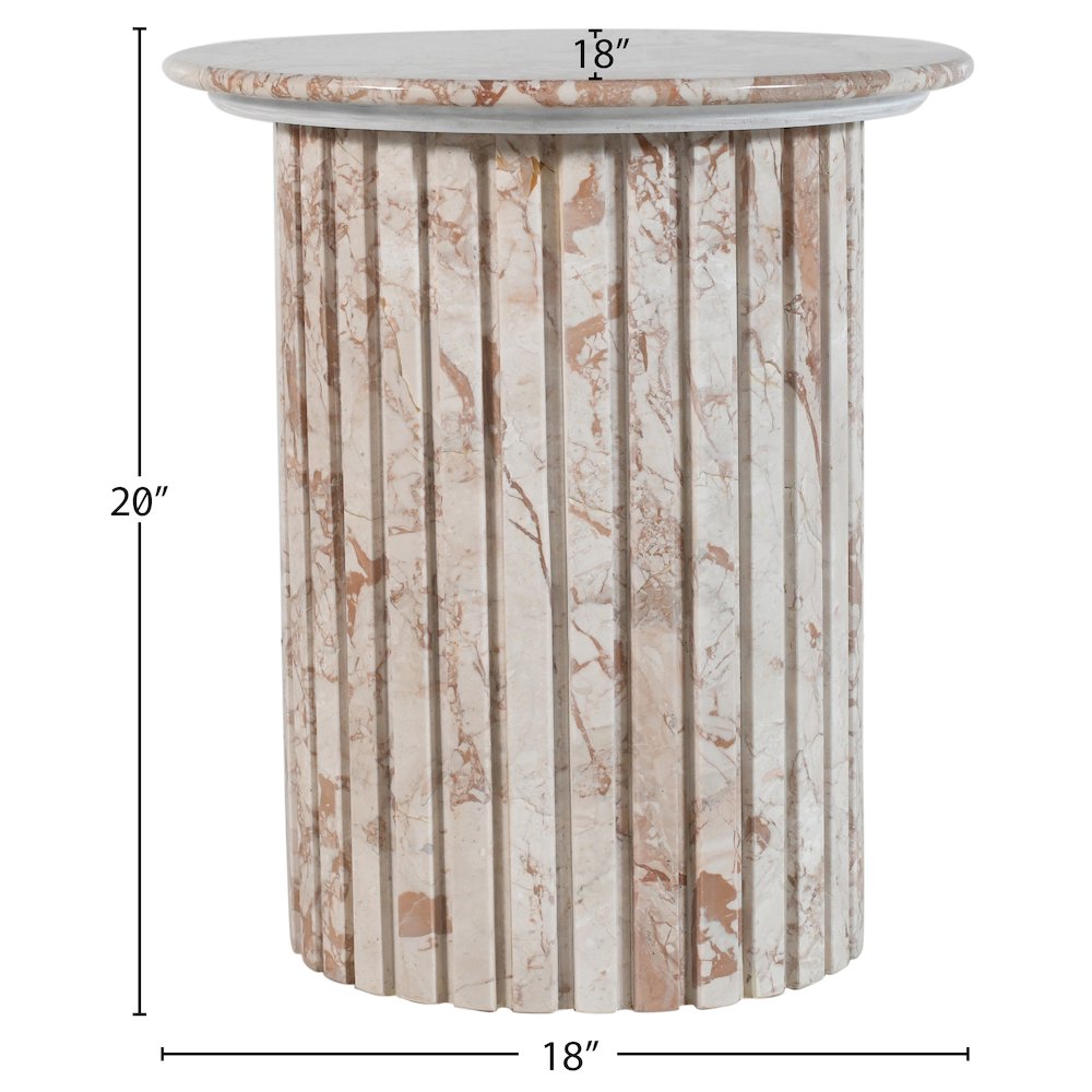Genoa Cream Marble End Table. Picture 6
