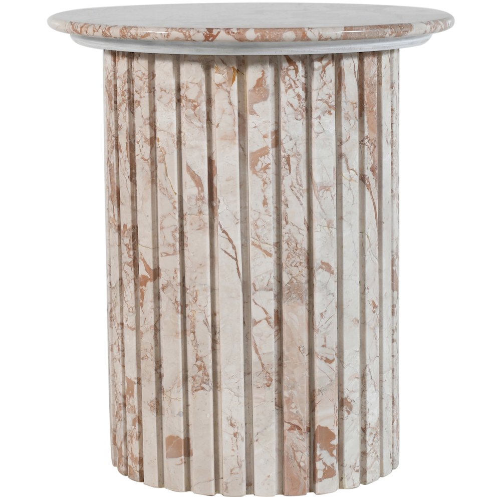 Genoa Cream Marble End Table. Picture 2