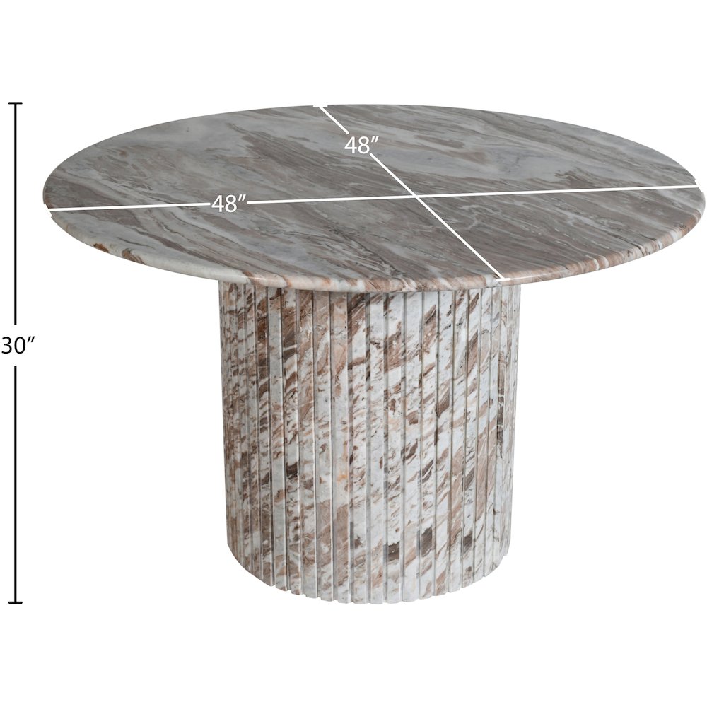 Genoa 48" Brown Marble Dining Table. Picture 5