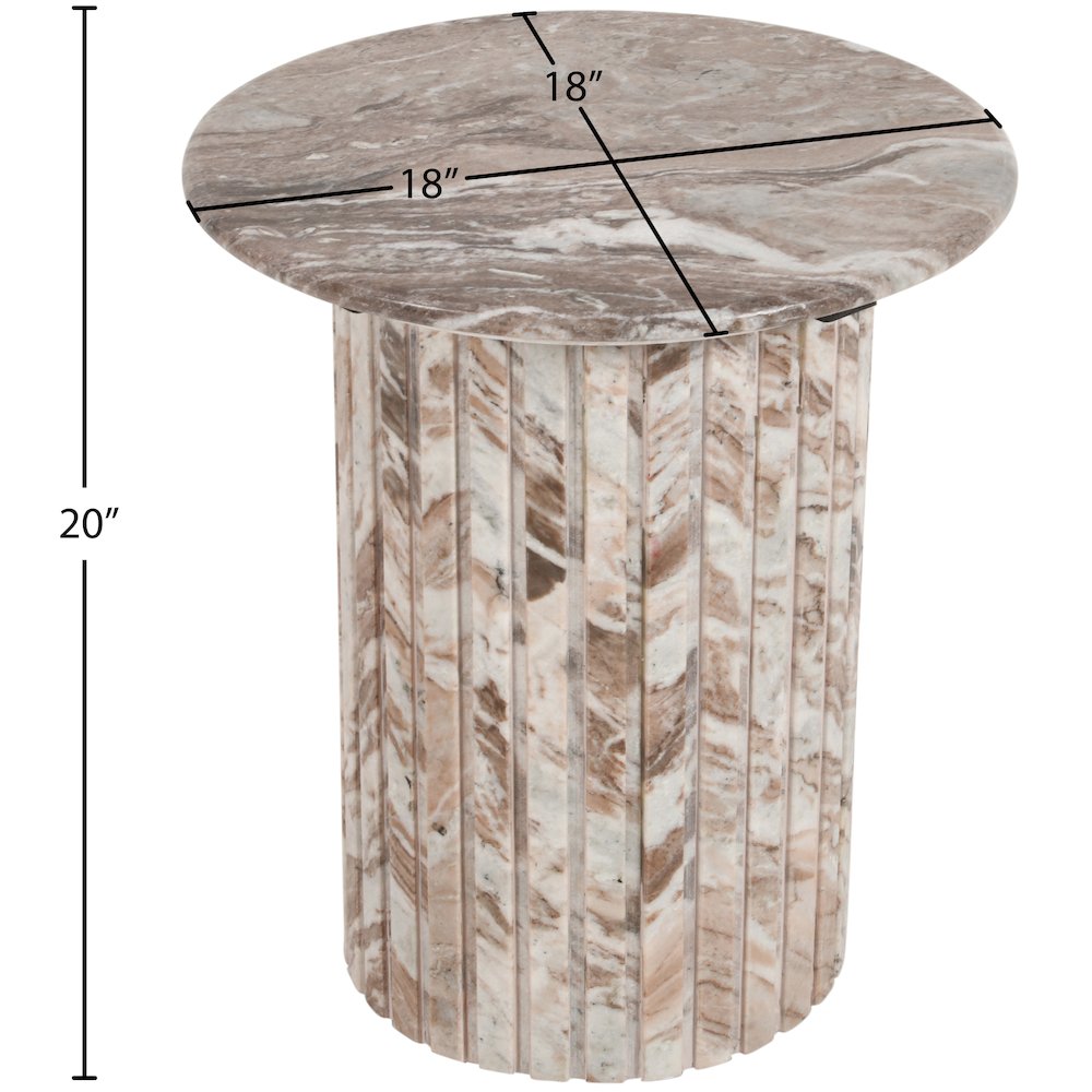 Genoa Brown Marble End Table. Picture 5