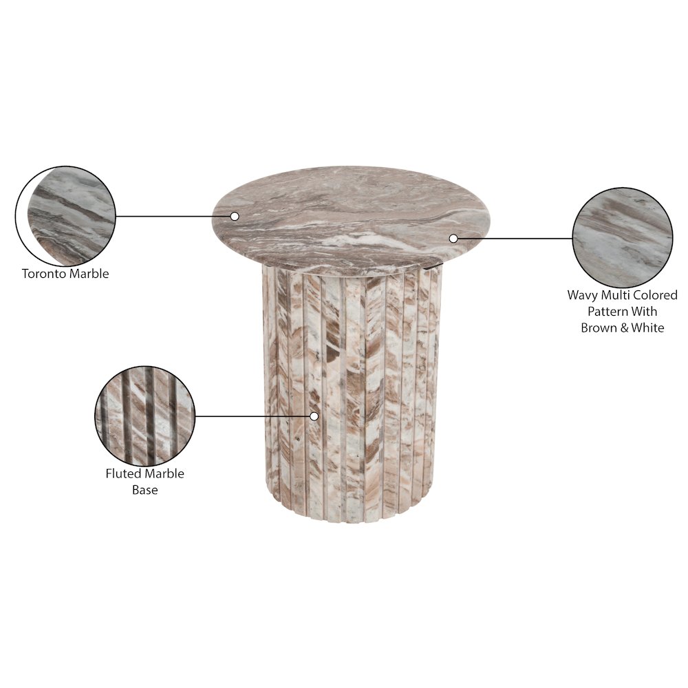 Genoa Brown Marble End Table. Picture 6