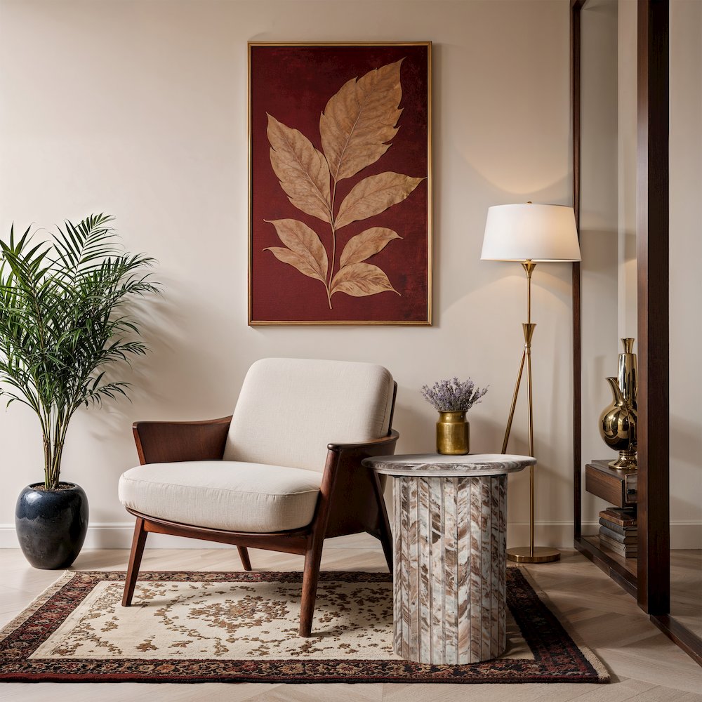 Genoa Brown Marble End Table. Picture 7