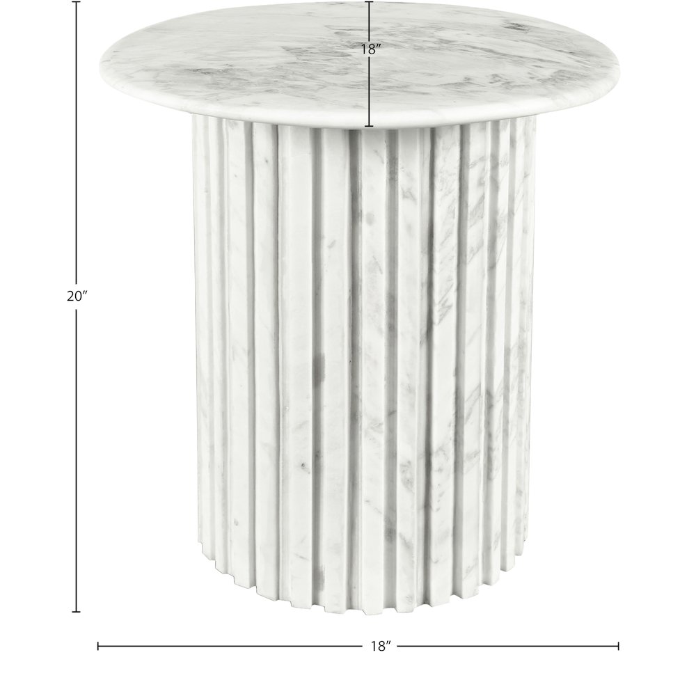 Genoa White End Table. Picture 9