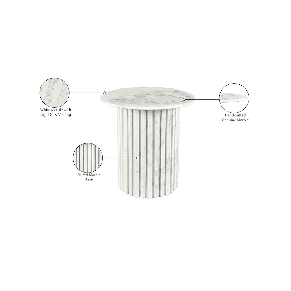 Genoa White End Table. Picture 10