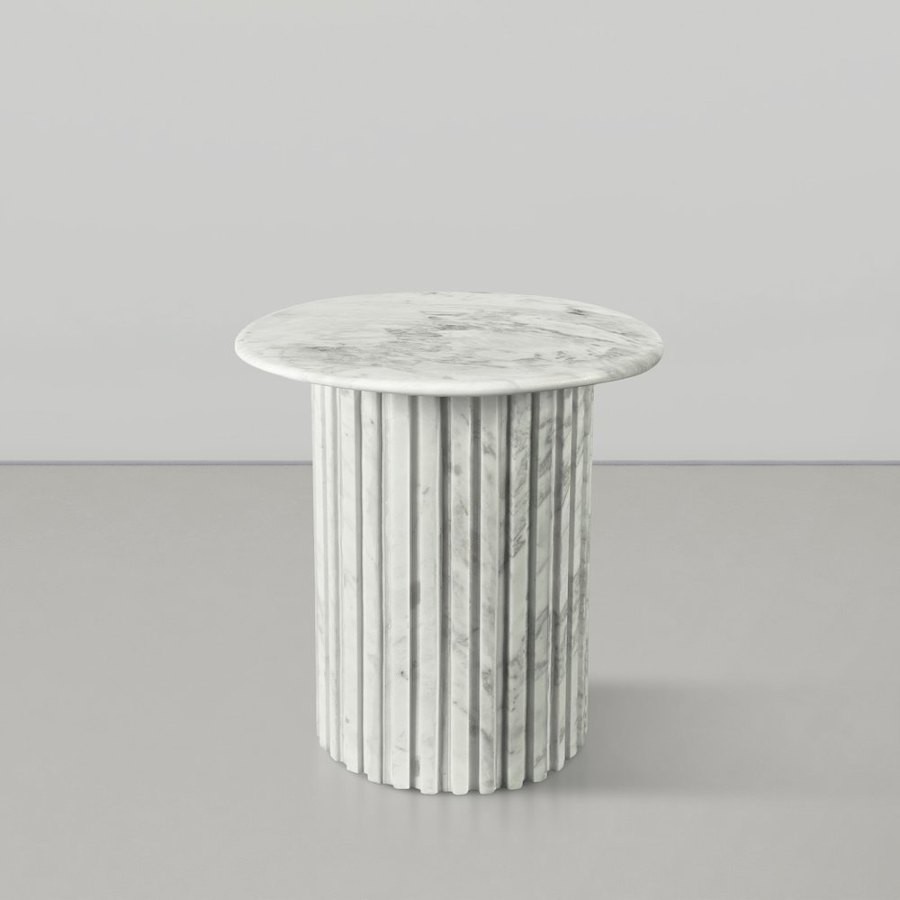 Genoa White End Table. Picture 2