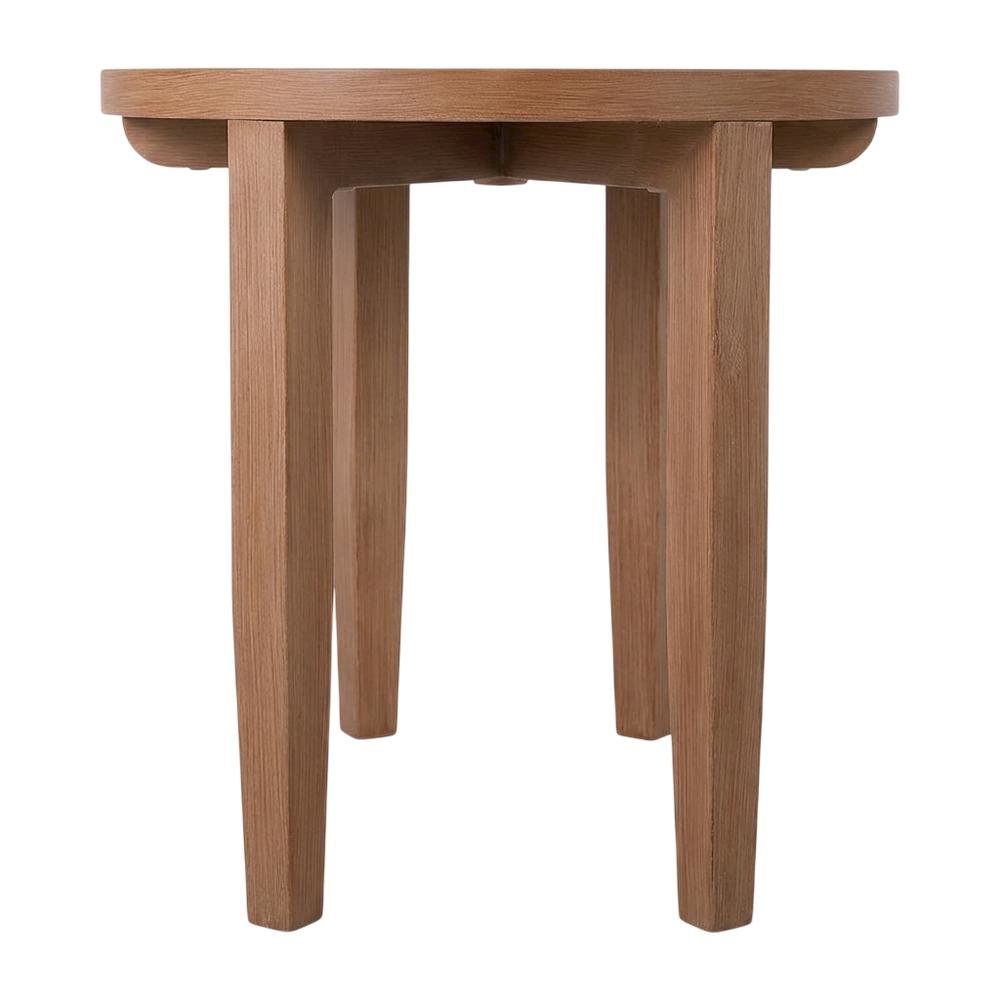 Aluminum Frame Outdoor End Table With Teak Wood Look Finish For Patio Use. Picture 4