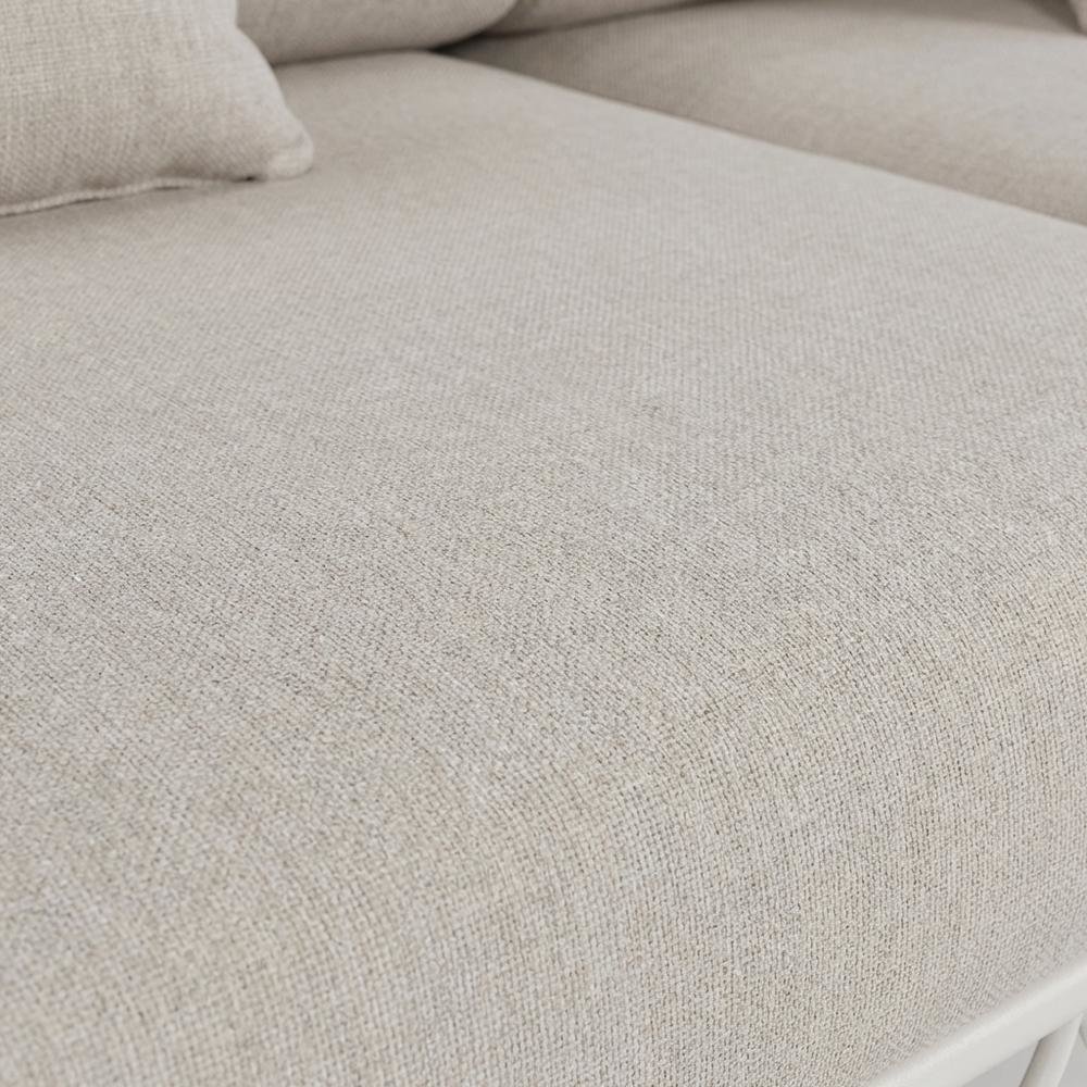 Beige Water Repellent Outdoor Sofa with Cushions and Stylish Art Deco Design. Picture 5