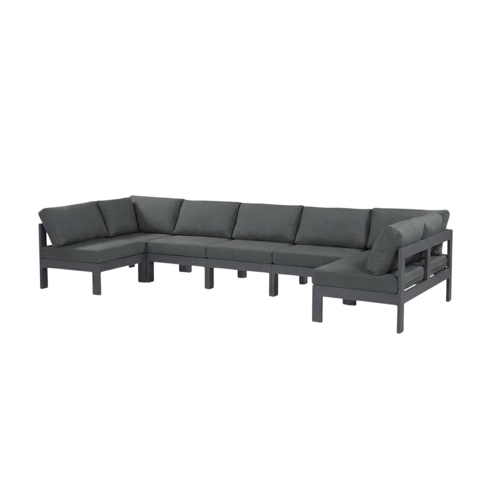 Gray Fabric Outdoor Patio Modular Sectional For Contemporary Lounge. Picture 1