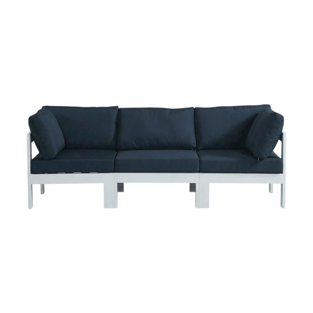Navy Fabric Outdoor Patio Modular Sofa For Contemporary Living. Picture 4