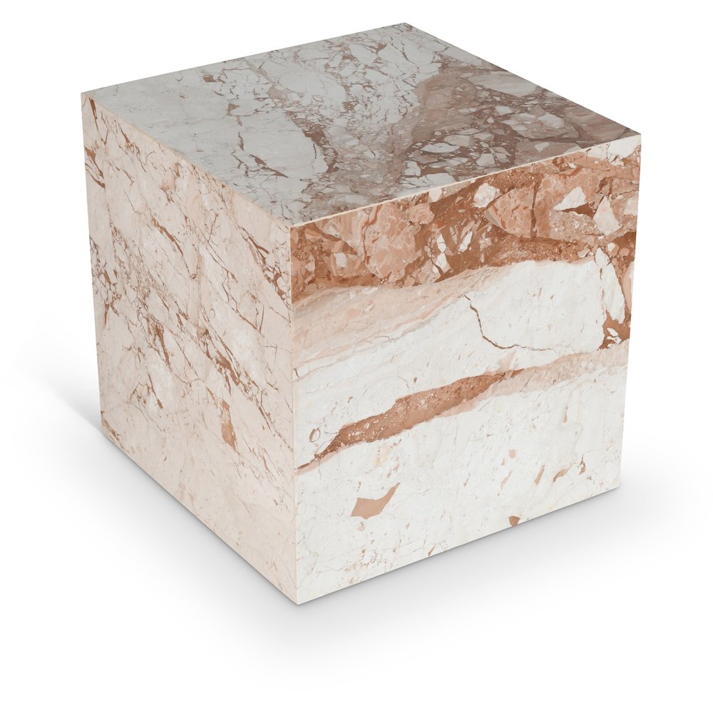 Bolzano Cream Marble End Table. Picture 1