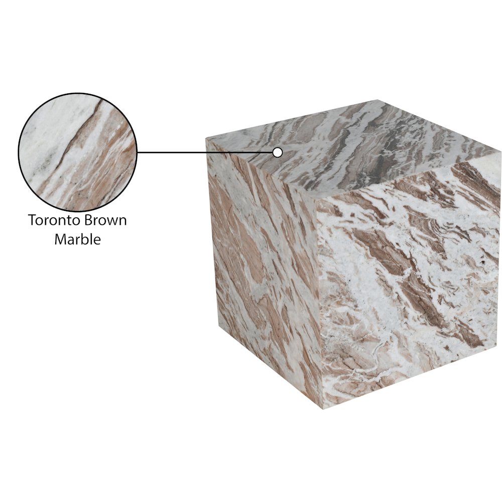 Bolzano Brown Marble End Table. Picture 5