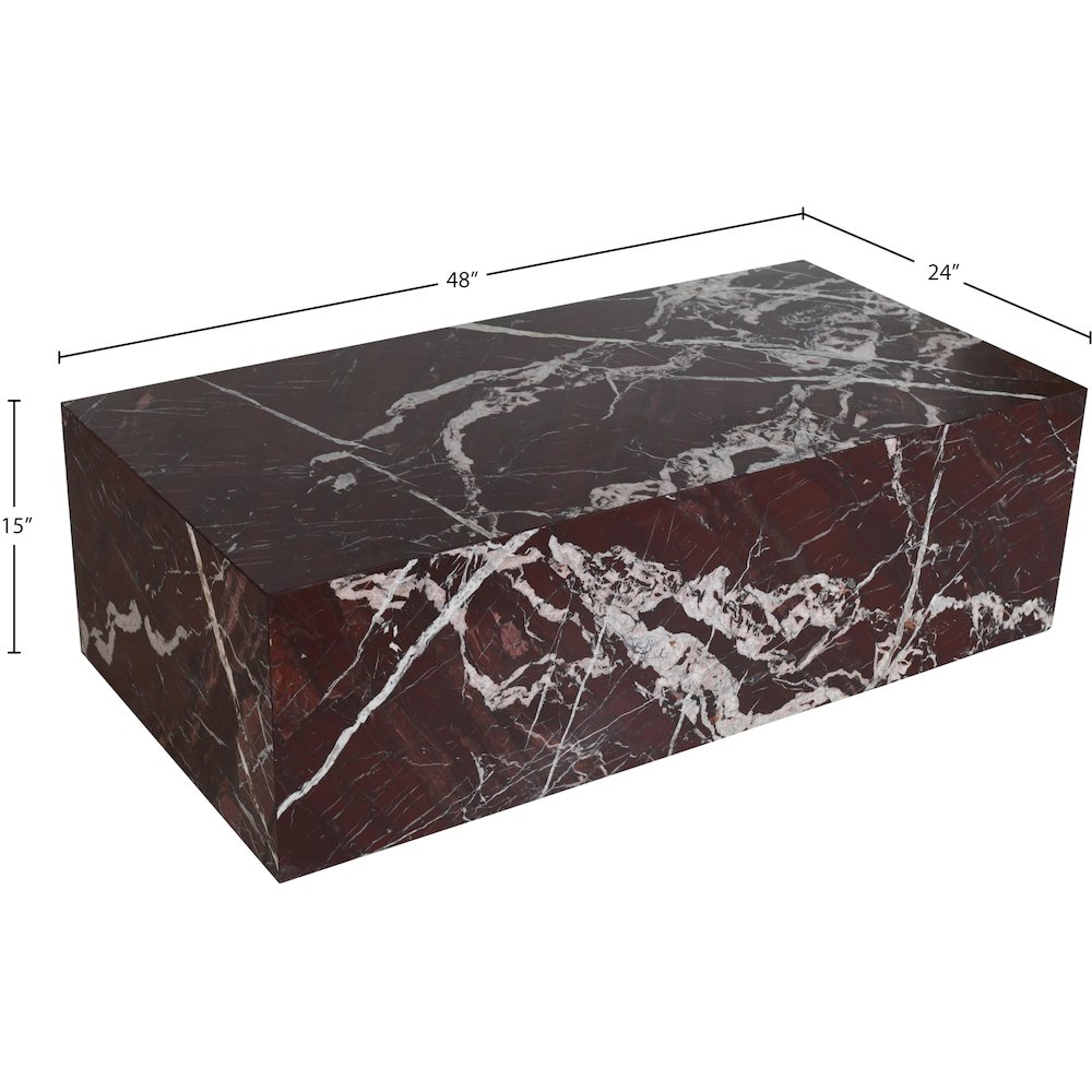 Bolzano Red Marble Coffee Table. Picture 3