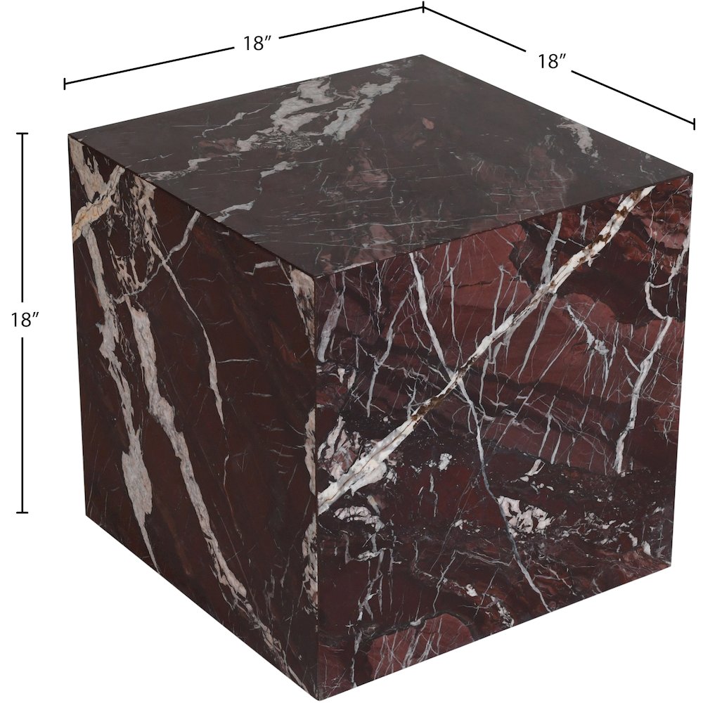 Bolzano Red Marble End Table. Picture 3