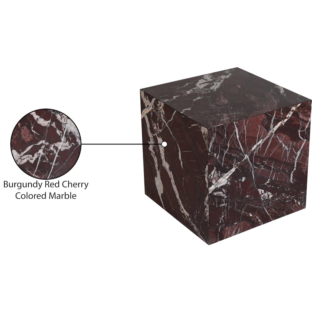 Bolzano Red Marble End Table. Picture 4