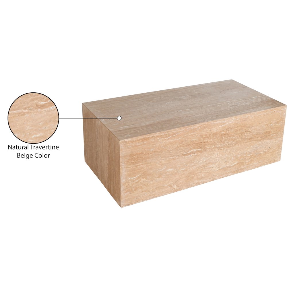 Bolzano Beige Travertine Coffee Table. Picture 5