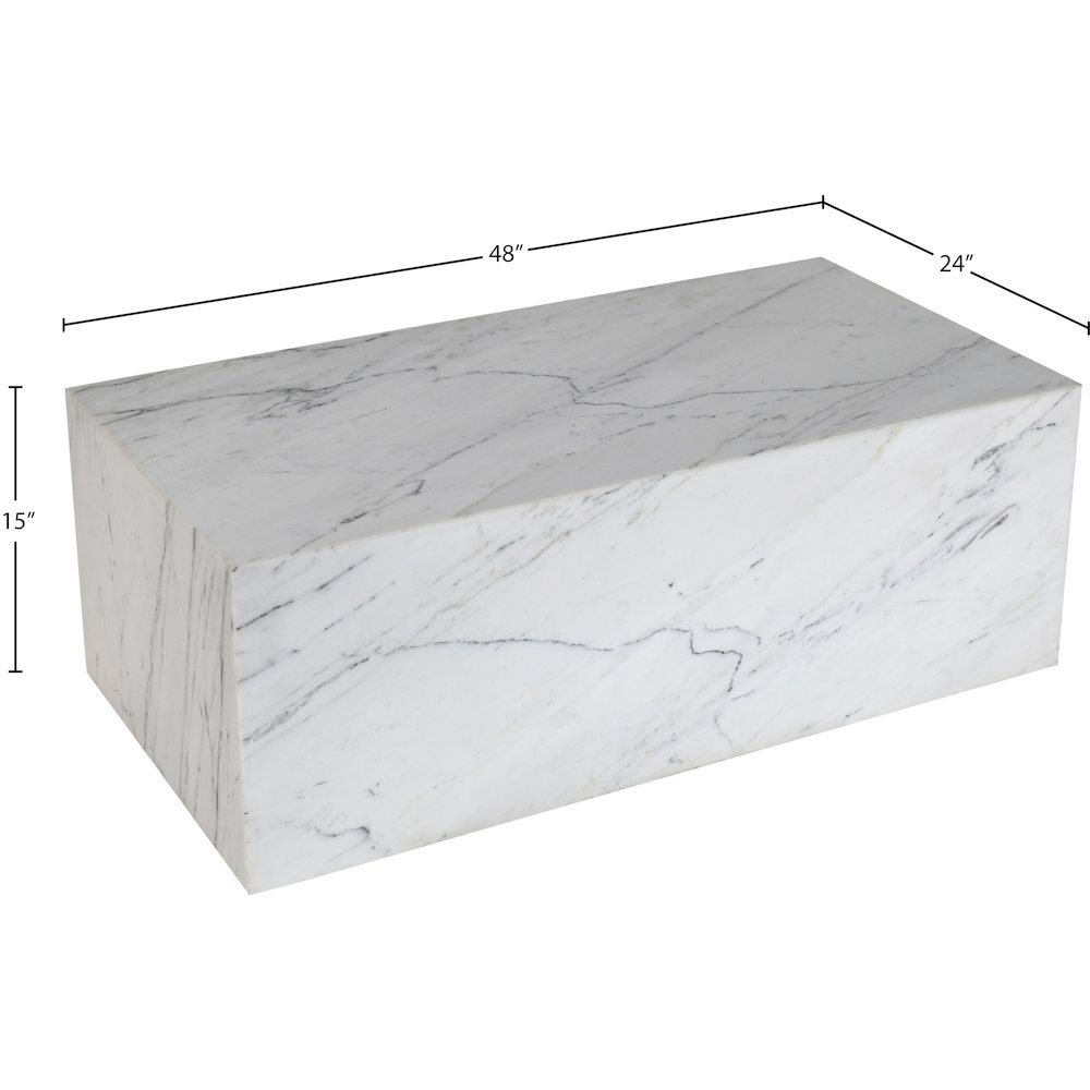 Bolzano White Marble Coffee Table. Picture 4