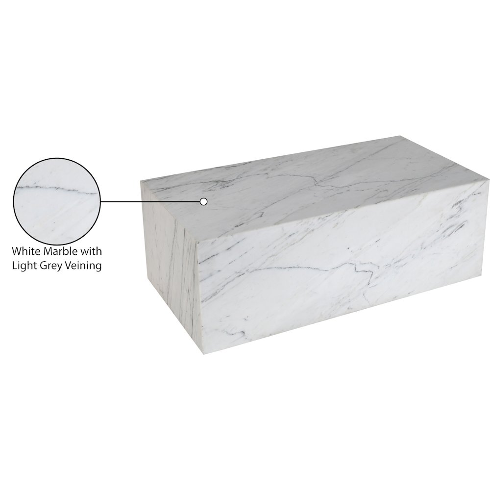 Bolzano White Marble Coffee Table. Picture 5