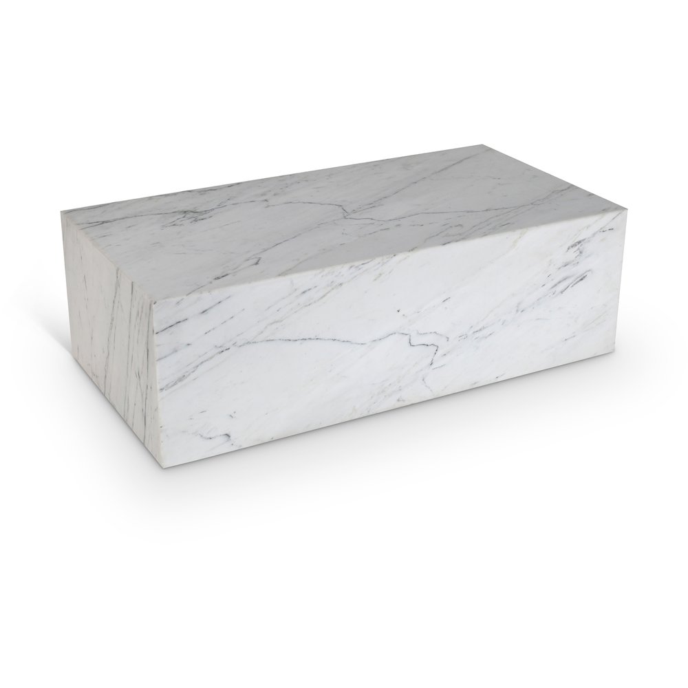 Bolzano White Marble Coffee Table. Picture 1