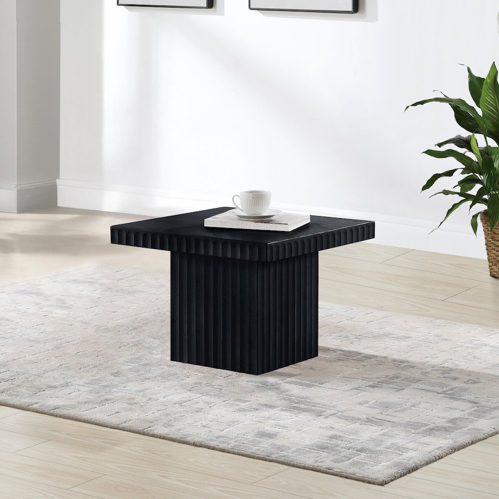 Spencer Black Oak Veneer Coffee Table. Picture 2