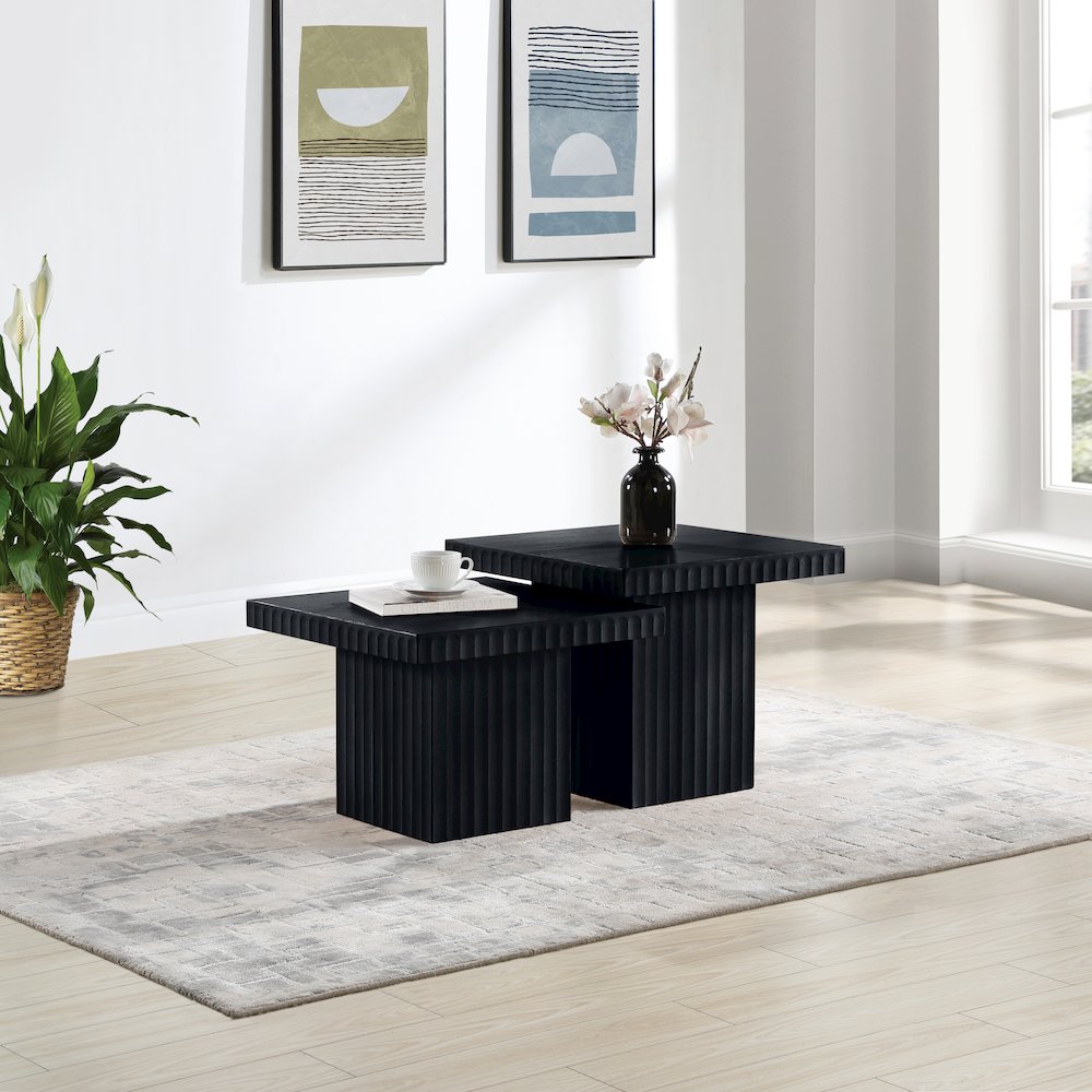 Spencer Black Oak Veneer Coffee Table. Picture 2