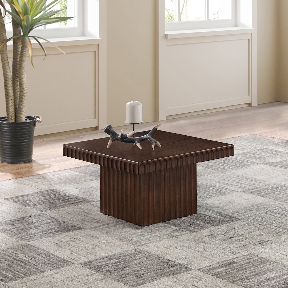 Spencer Brown Oak Veneer Coffee Table. Picture 2
