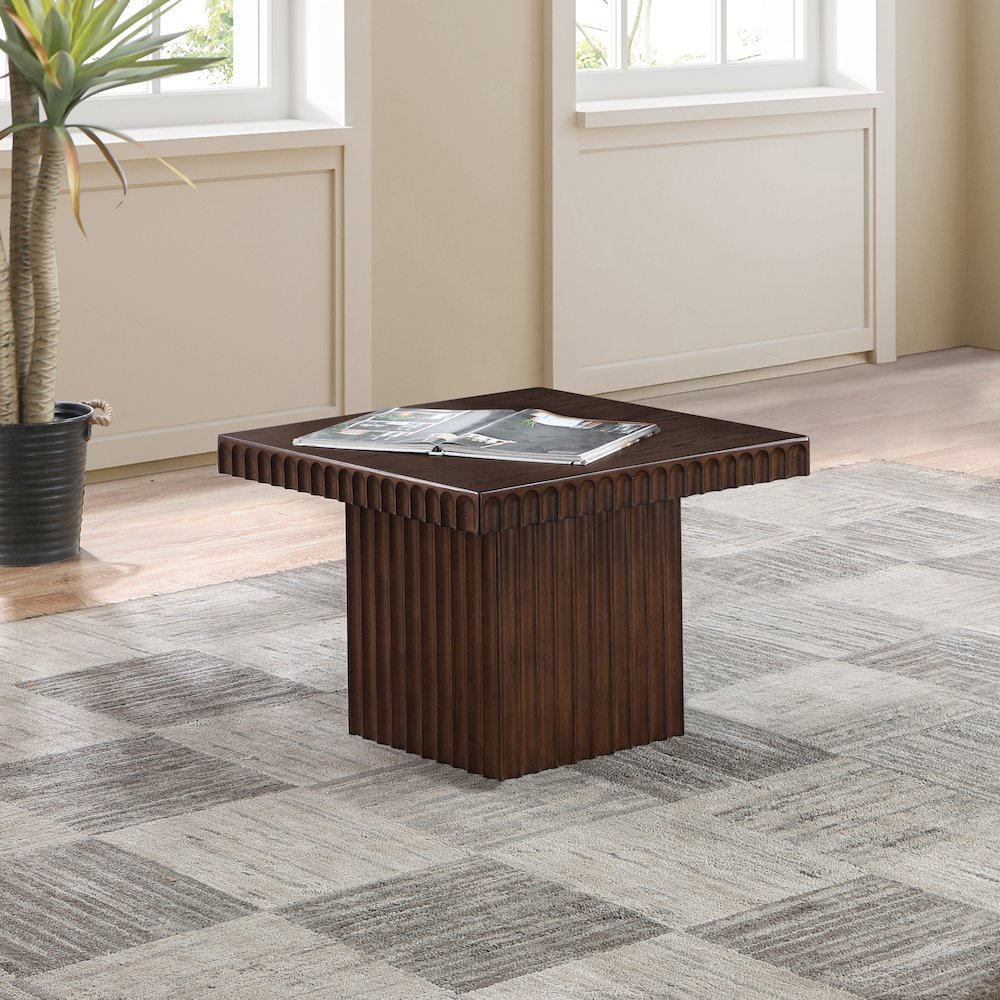 Spencer Brown Oak Veneer Coffee Table. Picture 2