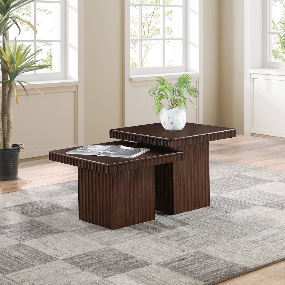 Spencer Brown Oak Veneer Coffee Table. Picture 2