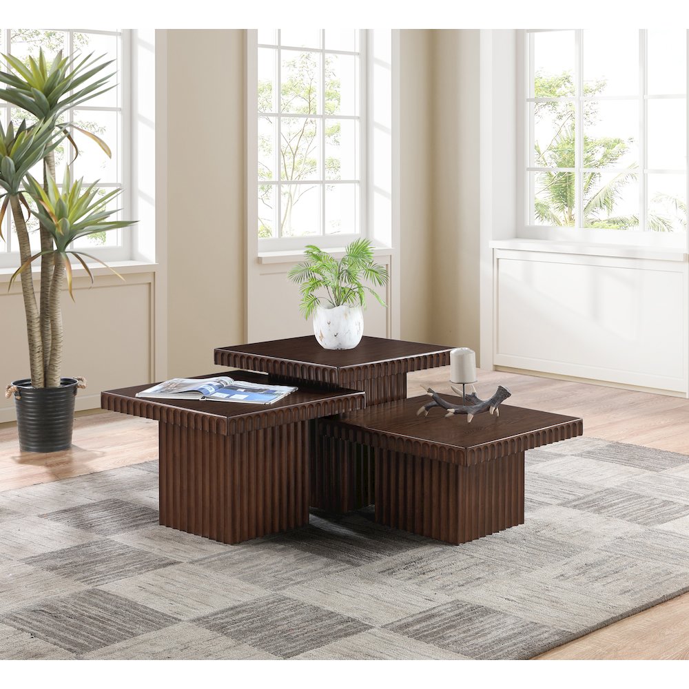 Spencer Brown Oak Veneer Coffee Table. Picture 2