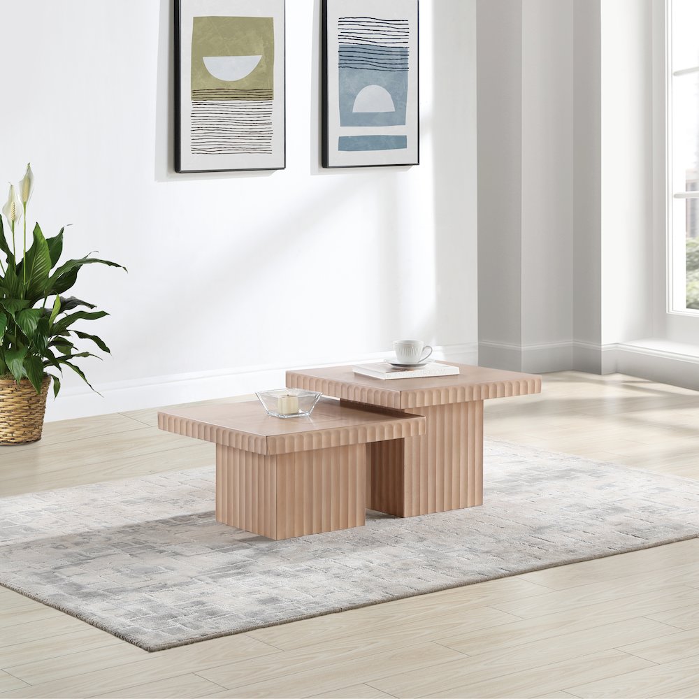 Spencer Natural Oak Veneer Coffee Table. Picture 2