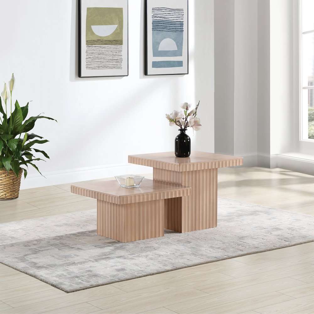 Spencer Natural Oak Veneer Coffee Table. Picture 2