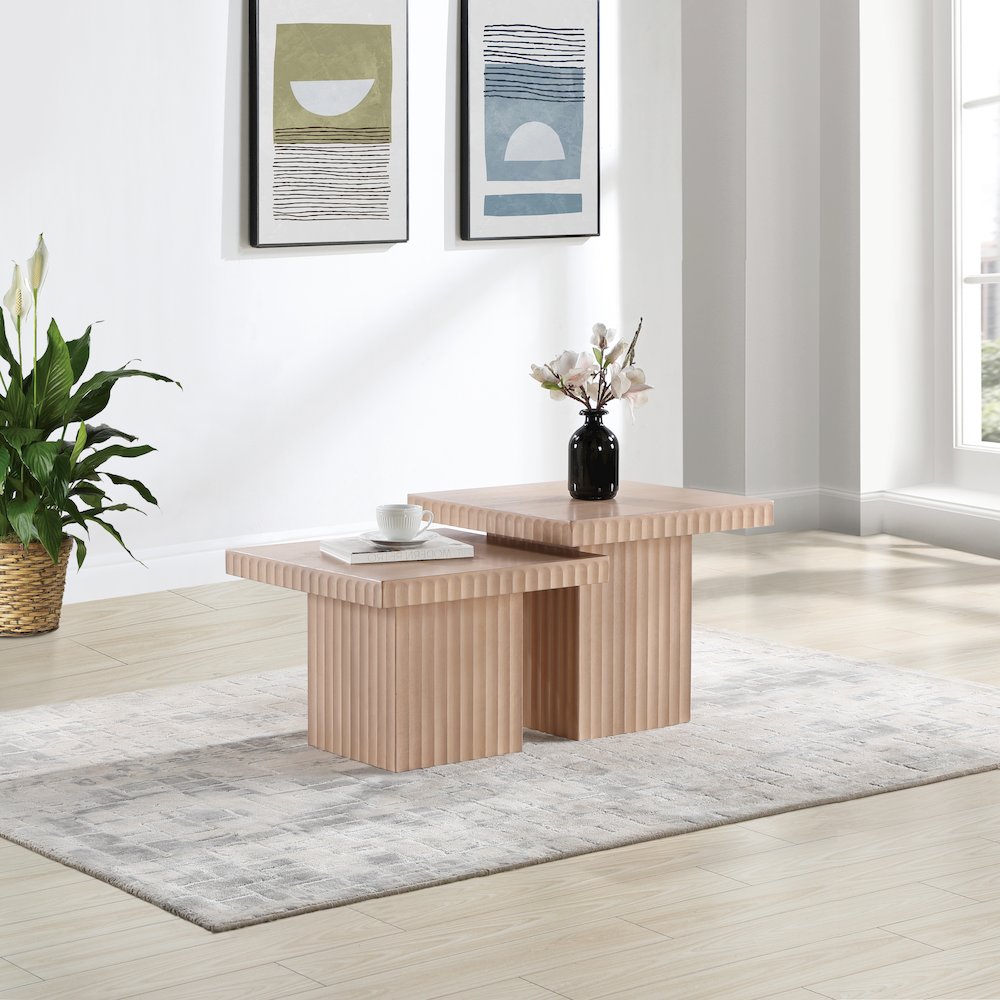 Spencer Natural Oak Veneer Coffee Table. Picture 2