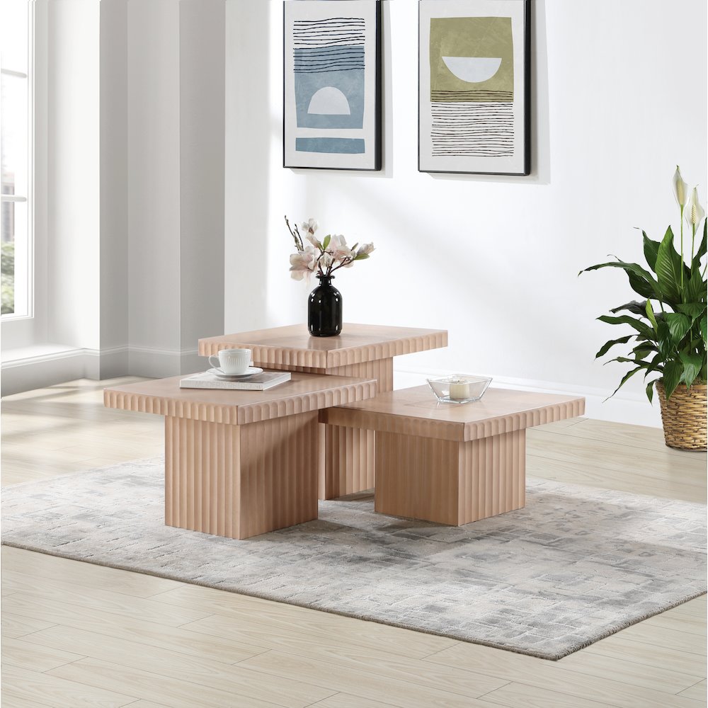 Spencer Natural Oak Veneer Coffee Table. Picture 2