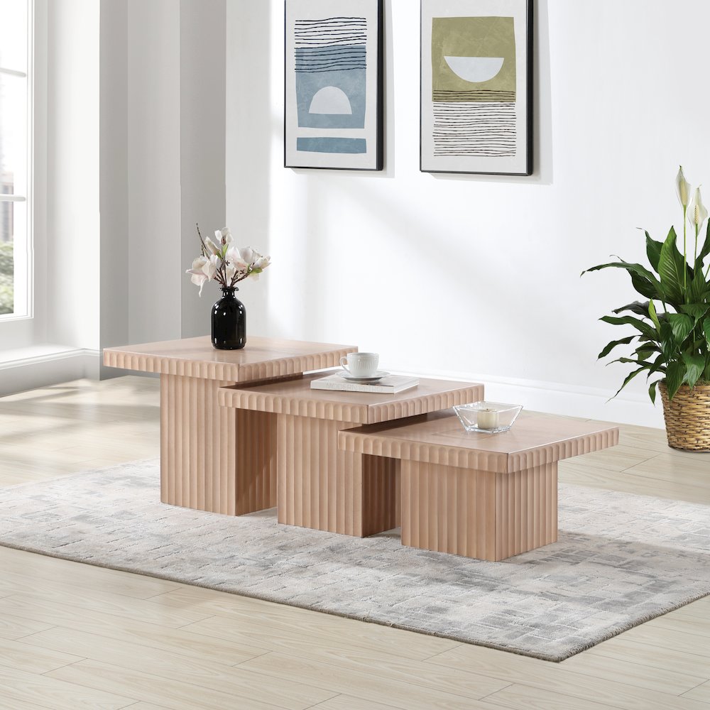Spencer Natural Oak Veneer Coffee Table. Picture 3