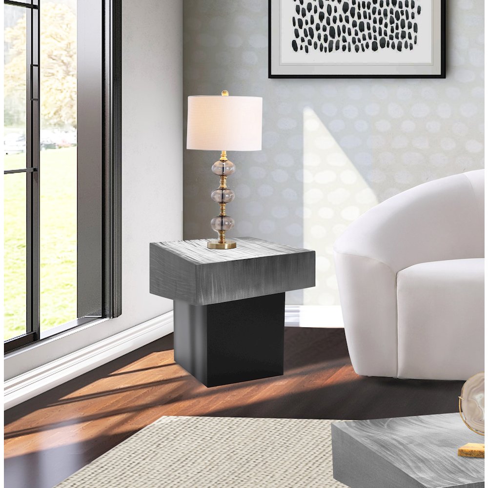 Palladium Silver End Table. Picture 2