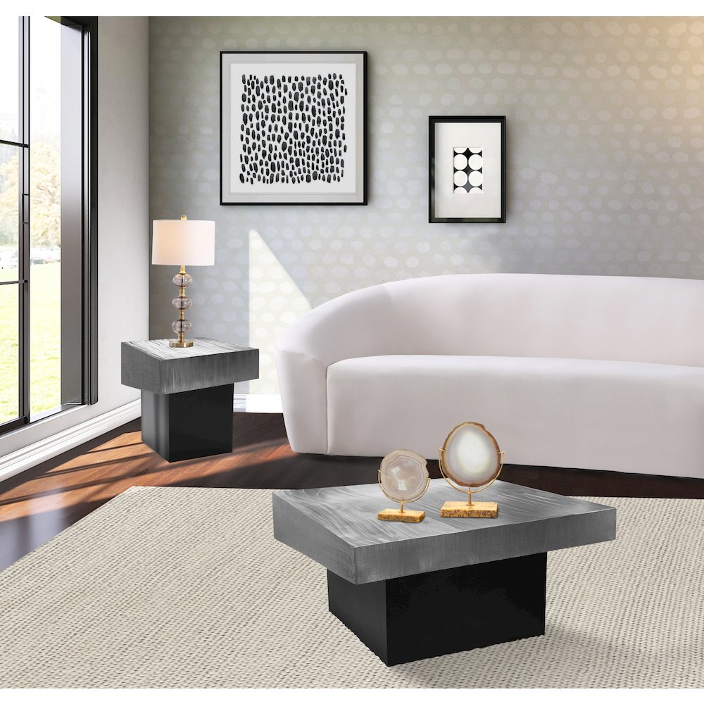 Palladium Silver End Table. Picture 7